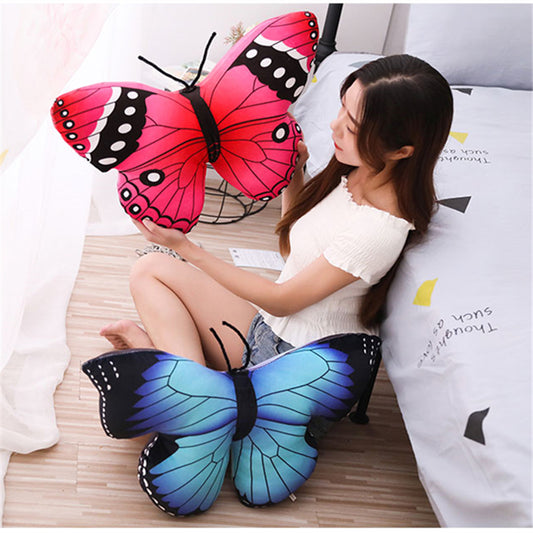 Butterfly Plush Pillow Colorful Butterfly plush pillow stuffed lifelike butterfly throw
