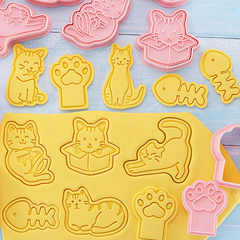 emartsnap 8pcs set Cat Halloween Cookie Cutter Mold Baking Supply