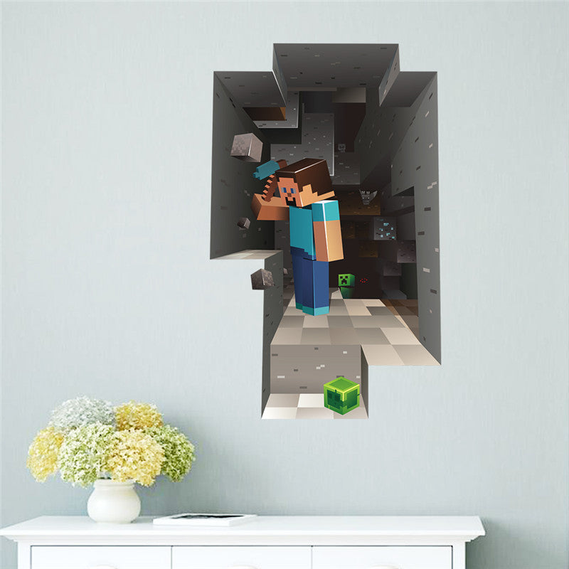 Minecraft Wall Stickers 3D Cartoon Wall Decals