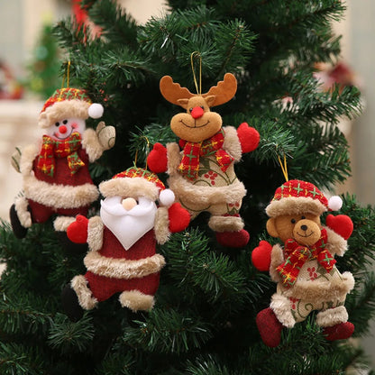 4PCS Christmas Hanging Ornament, Santa Claus Xmas Tree, Snowman Doll, Decor Gift US 
