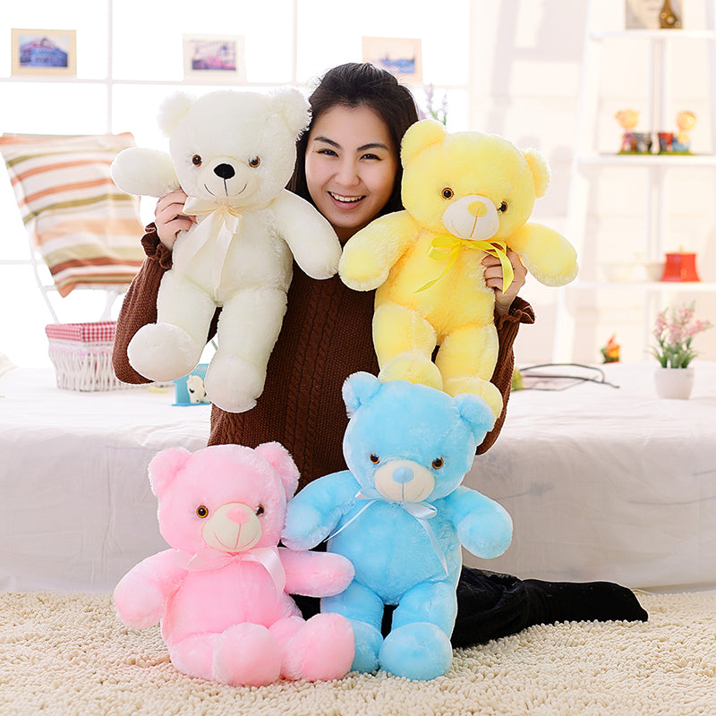 Colorful LED Glowing Teddy Bear Christmas Gift Plush Toys New
