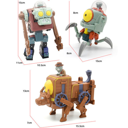 Deformation BOSS Robot Doll PVZ Educate Figure 5 in 1 Assembly Plants vs Zombie