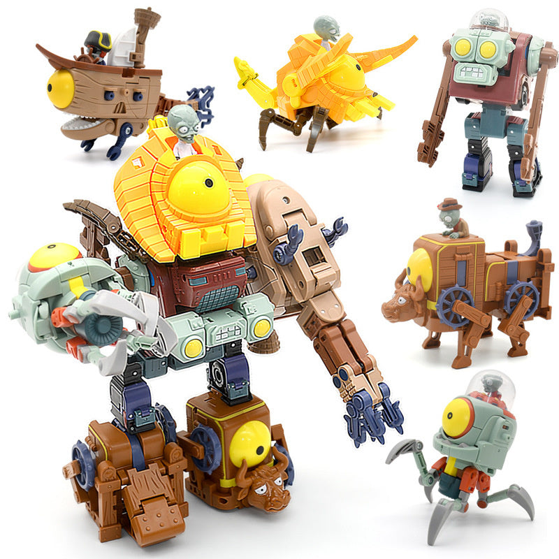 Plants vs Zombies Deformation Robot Toys 5 in 1 Assembly 