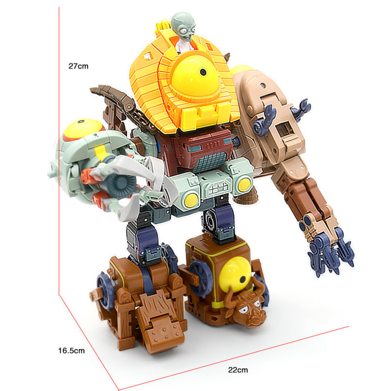 Deformation BOSS Robot Doll PVZ Educate Figure 5 in 1 Assembly Plants vs Zombie