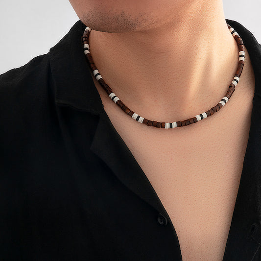 Men's Wooden Bead Necklace