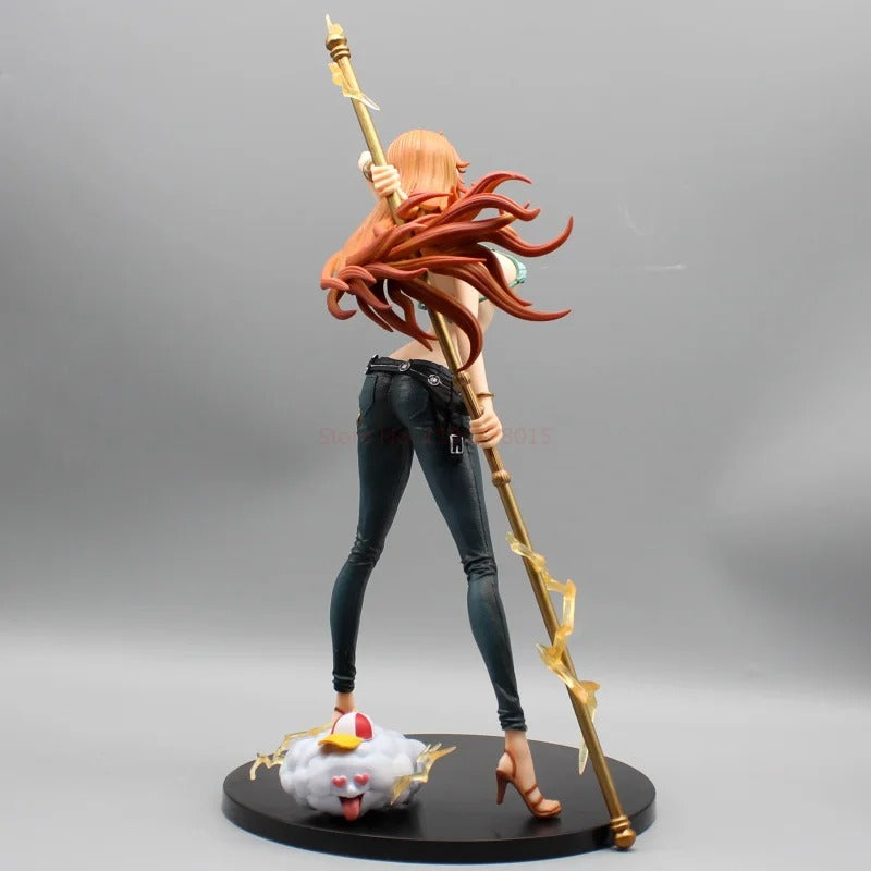 Bring the fearless Nami from One Piece to life with this exquisite PVC figure! Detailed GK design, Zeus stand - perfect anime collectible gift