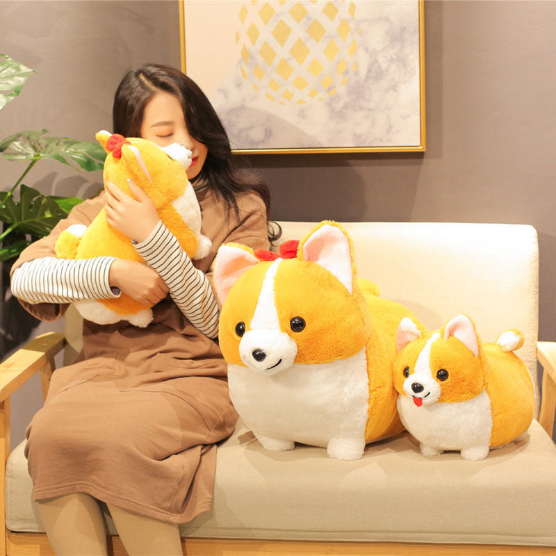 Shiba Inu Dog Plush Pillow, Cute Corgi Akita Stuffed