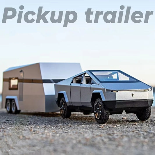 Cybertruck for Kids Pickup Trailer Alloy Car