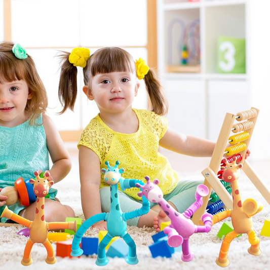 4 Giraffe Tubes Sensory Toys Novelty Spring Fidget Toy