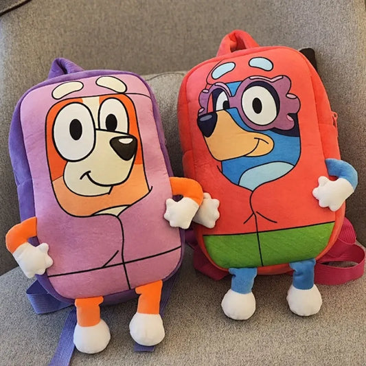 Bluey Bingo Dog Friends Plush Cute Backpack School Bag For Kids
