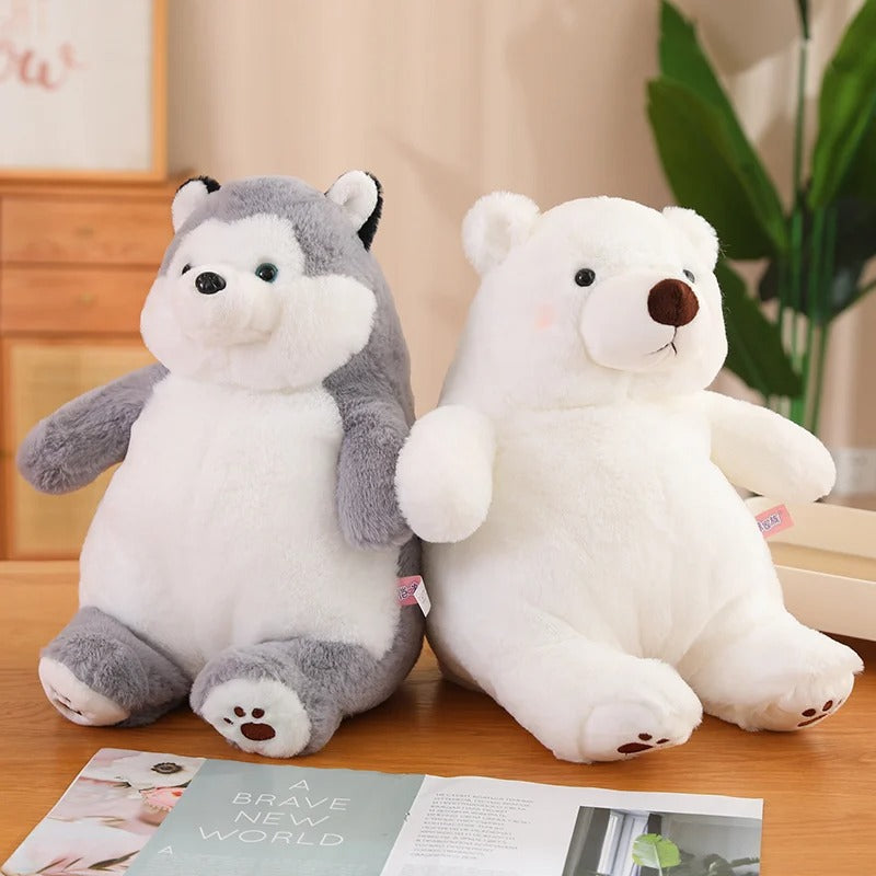 55CM Lazy Animal Pillow Cute Polar Bear Husky Doll Children's Sleeping Companion for Gifts