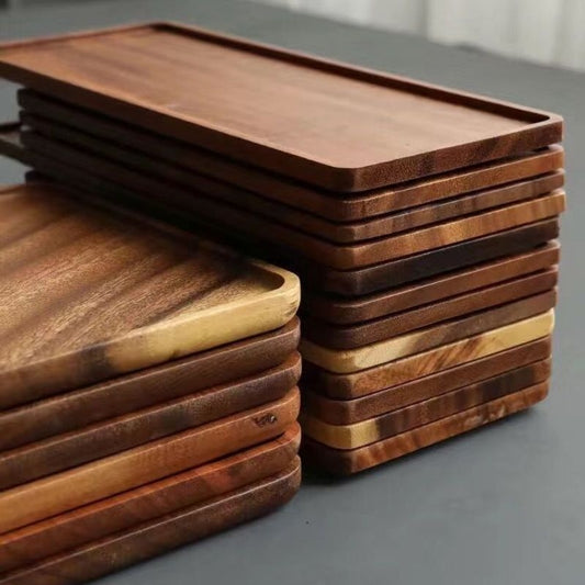 Wooden Tray Coffee Serving Platters Serveware