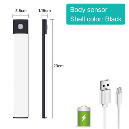 LED Motion Sensor Under Cabinet Closet Light USB Rechargeable