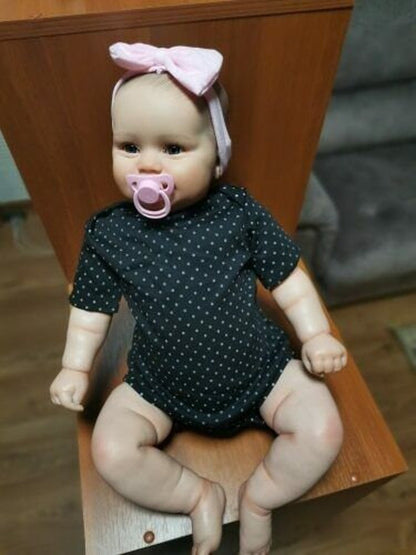 20" 3D Real Reborn Baby Doll Lifelike Newborn Cloth Body Vinyl Silicone Doll