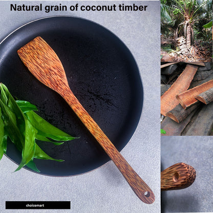 Coconut Wood Spatula Heat Resistant Kitchen Cooking Anti-scald