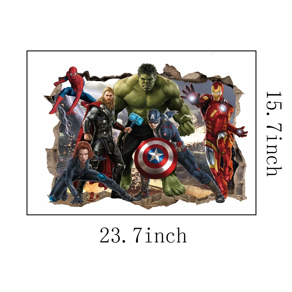 Superhero Wall Stickers Avengers DIY Removable Wall Decals Stickers Decor for Boys Girls Bedroom Living Room Nursery Playroom