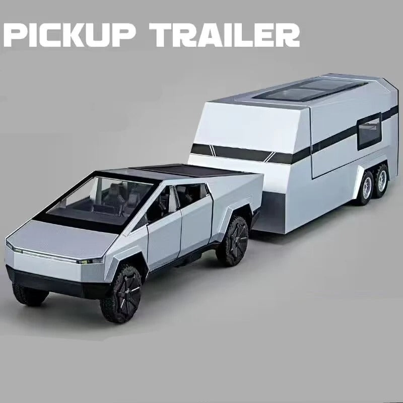 Cybertruck for Kids Pickup Trailer Alloy Car