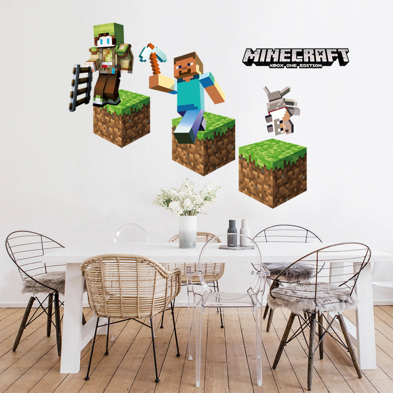 Minecraft Wall Stickers 3D Cartoon Wall Decals