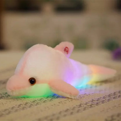 Cute Creative Luminous Plush Toy Dolphin Doll Glowing LED Light