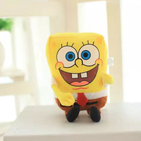 This yellow plush toy stands at a height of 6 inches and features the iconic character from the popular TV show, SpongeBob SquarePants. T