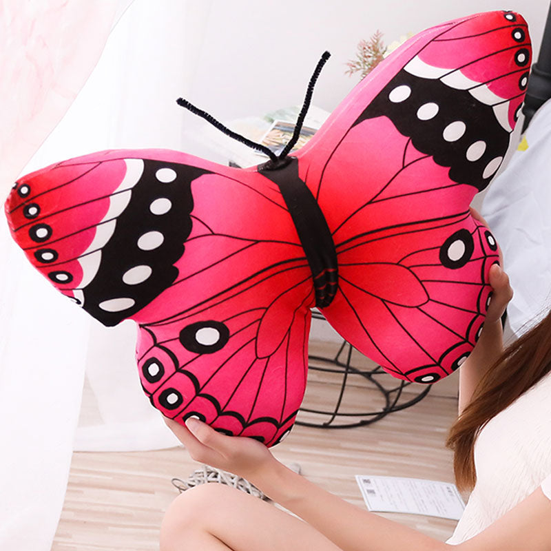 Colorful Butterfly plush pillow stuffed lifelike butterfly throw
