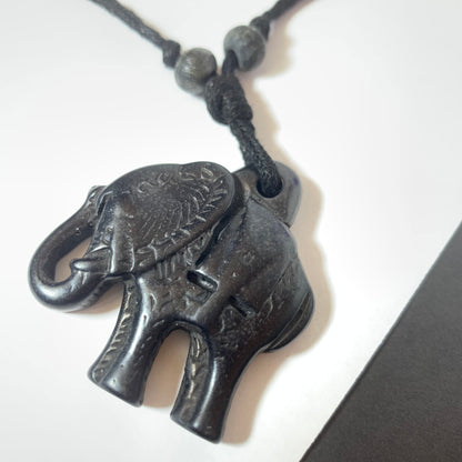 Elephant Pendant Necklace For Women Long String Rope Handcraft