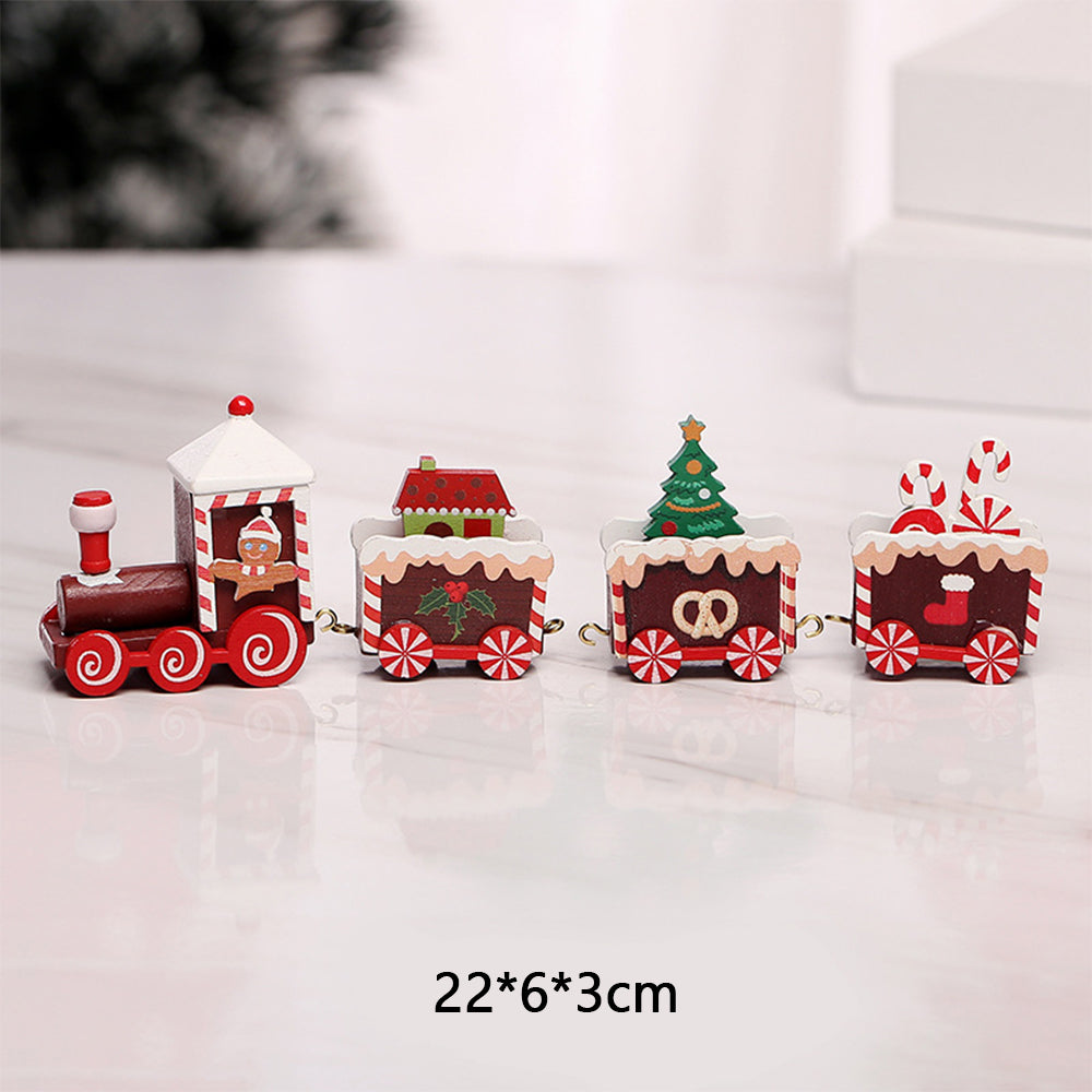 Wooden Railway Trains Christmas Tree Hanging Ornament Gifts for Hallway